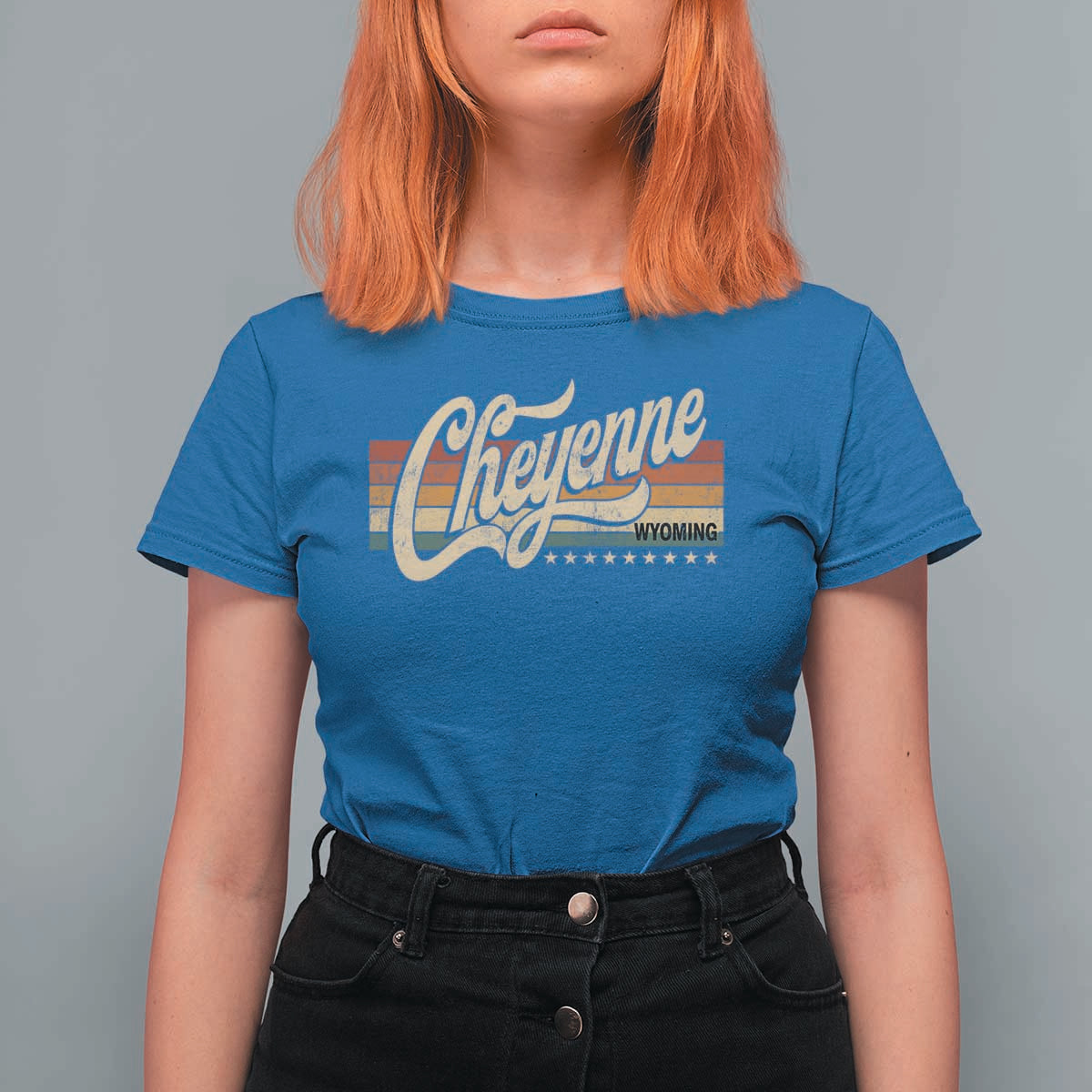 Cheyenne Wyoming Pride Retro Vintage WY State T Shirt For Women
