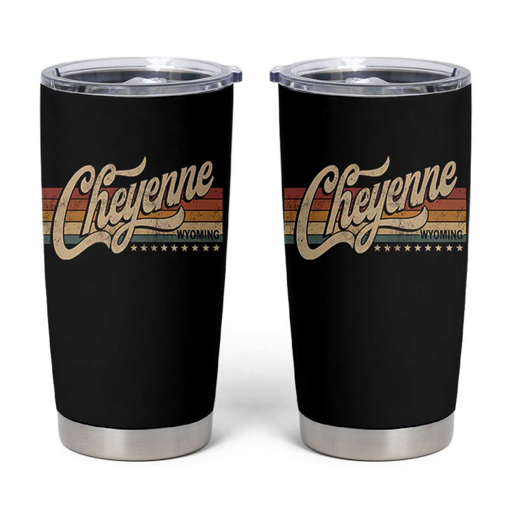 Cheyenne Wyoming Pride Retro Vintage WY State Tumbler Cup