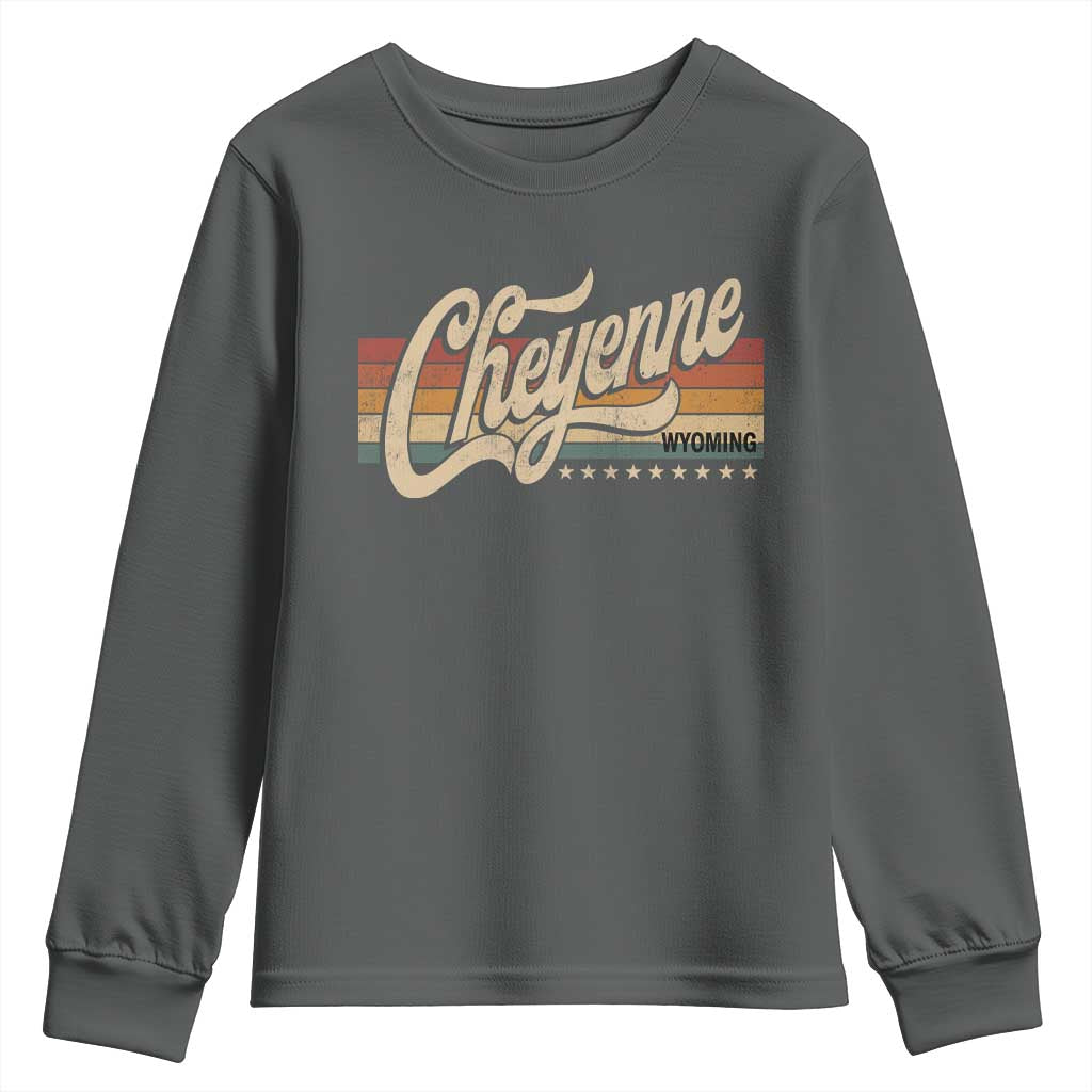 Cheyenne Wyoming Pride Retro Vintage WY State Youth Sweatshirt