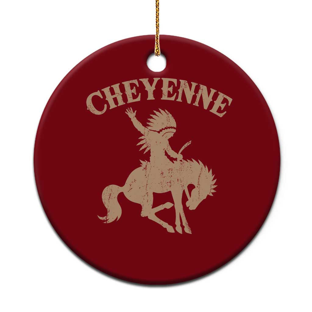 Cheyenne State Native American Cowboy Rodeo Ceramic Ornament