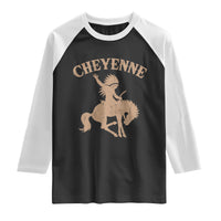 Cheyenne State Native American Cowboy Rodeo Raglan Shirt