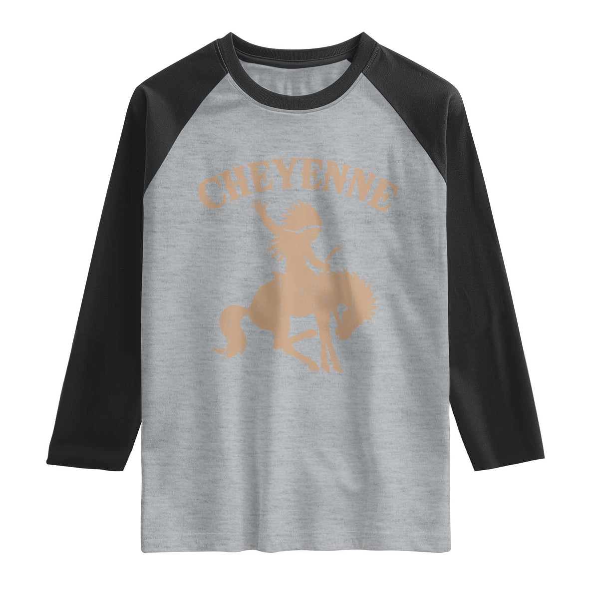Cheyenne State Native American Cowboy Rodeo Raglan Shirt