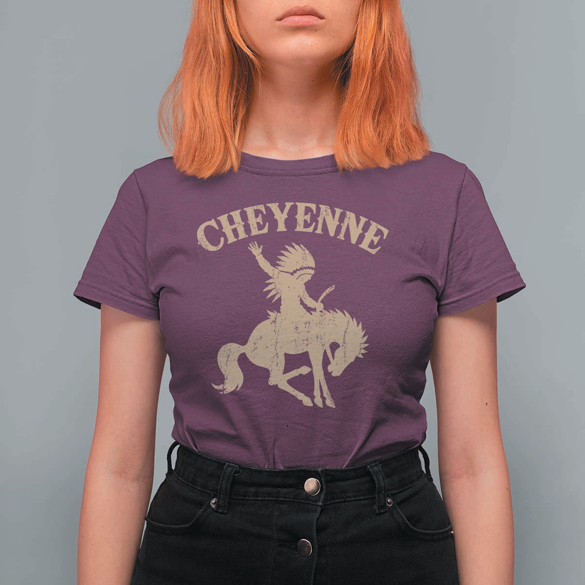 Cheyenne State Native American Cowboy Rodeo T Shirt For Women