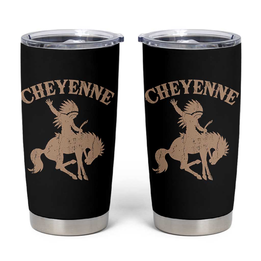 Cheyenne State Native American Cowboy Rodeo Tumbler Cup
