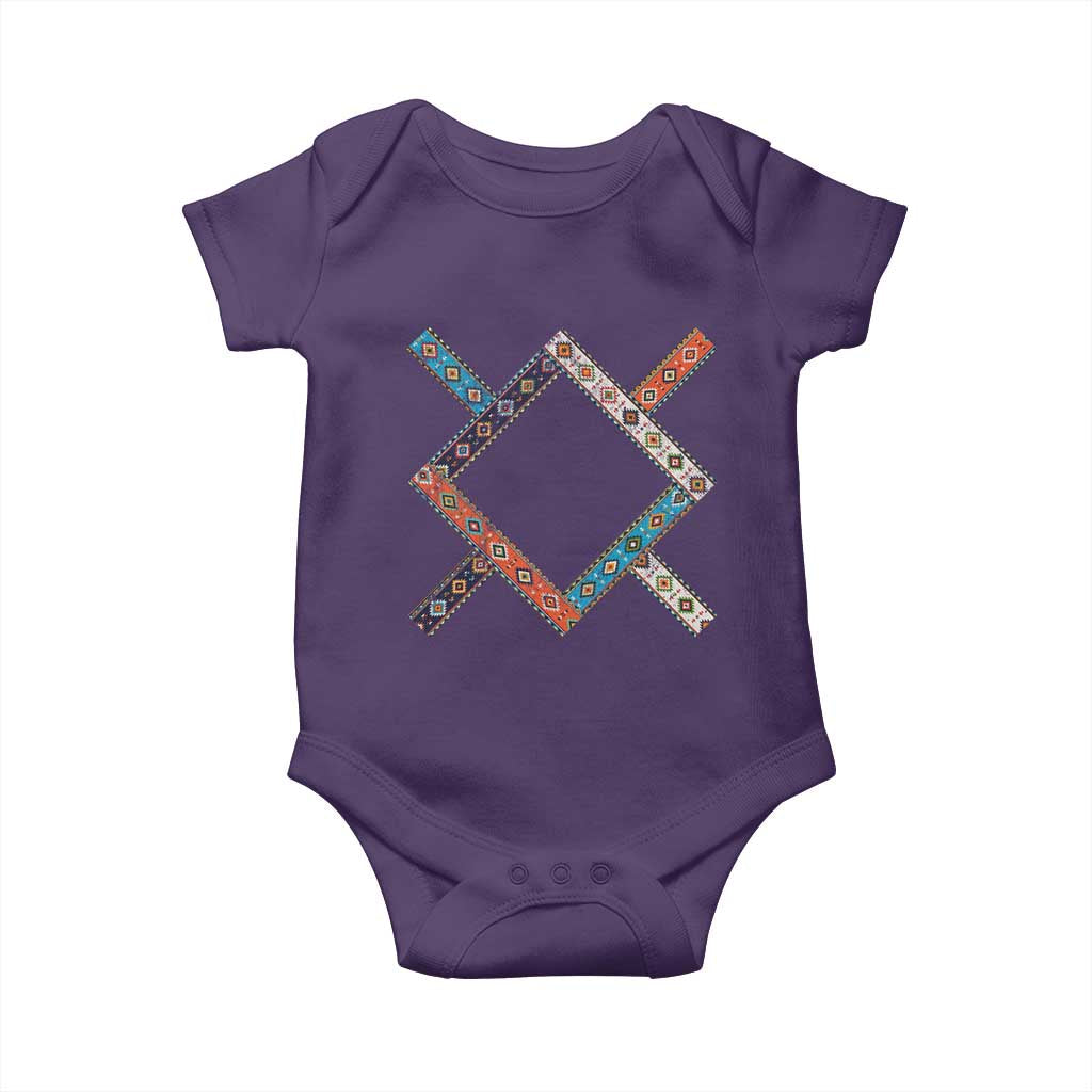 Northern Cheyenne Tribe Flag Montana Tribal Pattern Baby Onesie