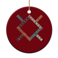 Northern Cheyenne Tribe Flag Montana Tribal Pattern Ceramic Ornament