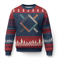 Northern Cheyenne Tribe Flag Montana Tribal Pattern Ugly Christmas Sweater