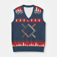 Northern Cheyenne Tribe Flag Montana Tribal Pattern V-Neck Knit Sweater Vest