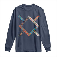 Northern Cheyenne Tribe Flag Montana Tribal Pattern Long Sleeve Shirt
