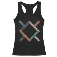 Northern Cheyenne Tribe Flag Montana Tribal Pattern Racerback Tank Top