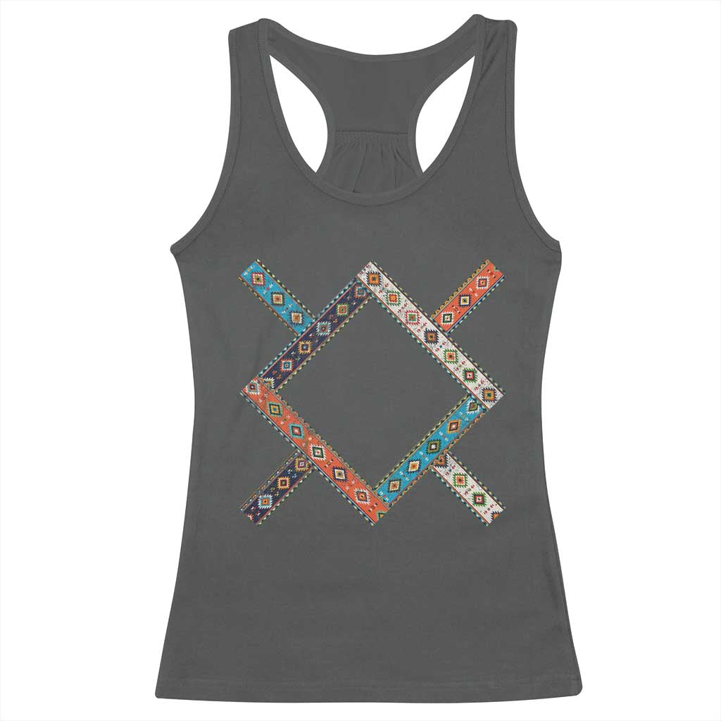 Northern Cheyenne Tribe Flag Montana Tribal Pattern Racerback Tank Top