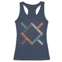 Northern Cheyenne Tribe Flag Montana Tribal Pattern Racerback Tank Top