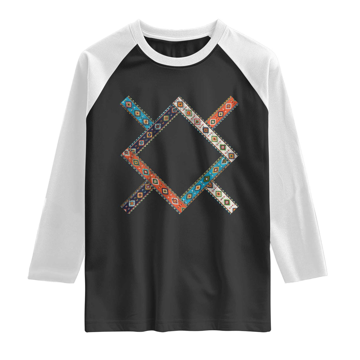 Northern Cheyenne Tribe Flag Montana Tribal Pattern Raglan Shirt