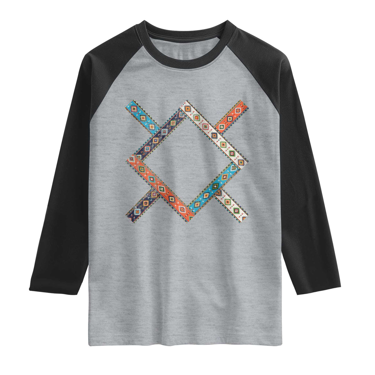 Northern Cheyenne Tribe Flag Montana Tribal Pattern Raglan Shirt