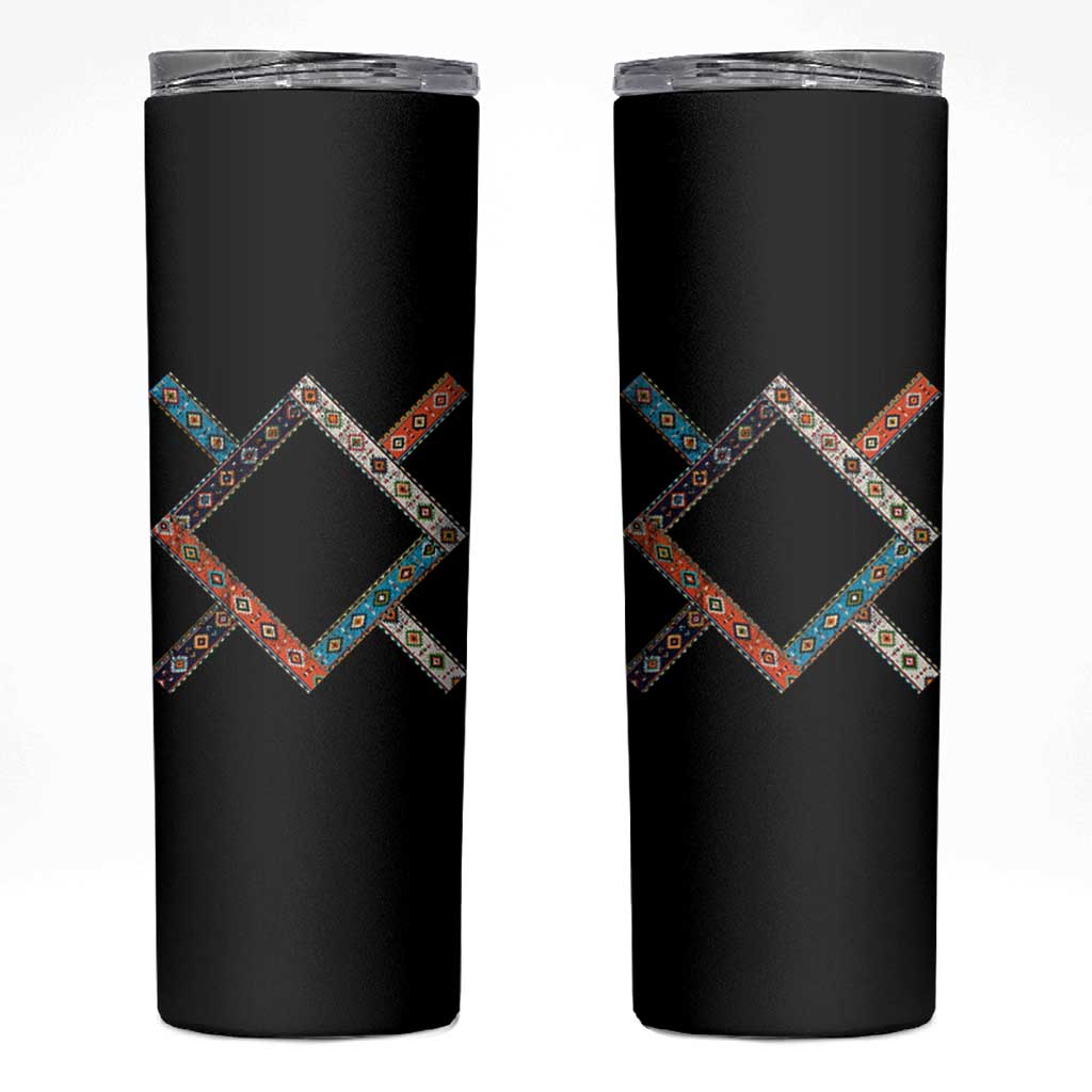 Northern Cheyenne Tribe Flag Montana Tribal Pattern Skinny Tumbler