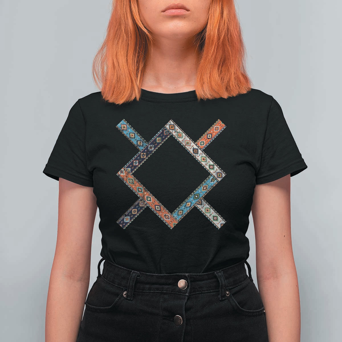 Northern Cheyenne Tribe Flag Montana Tribal Pattern T Shirt For Women