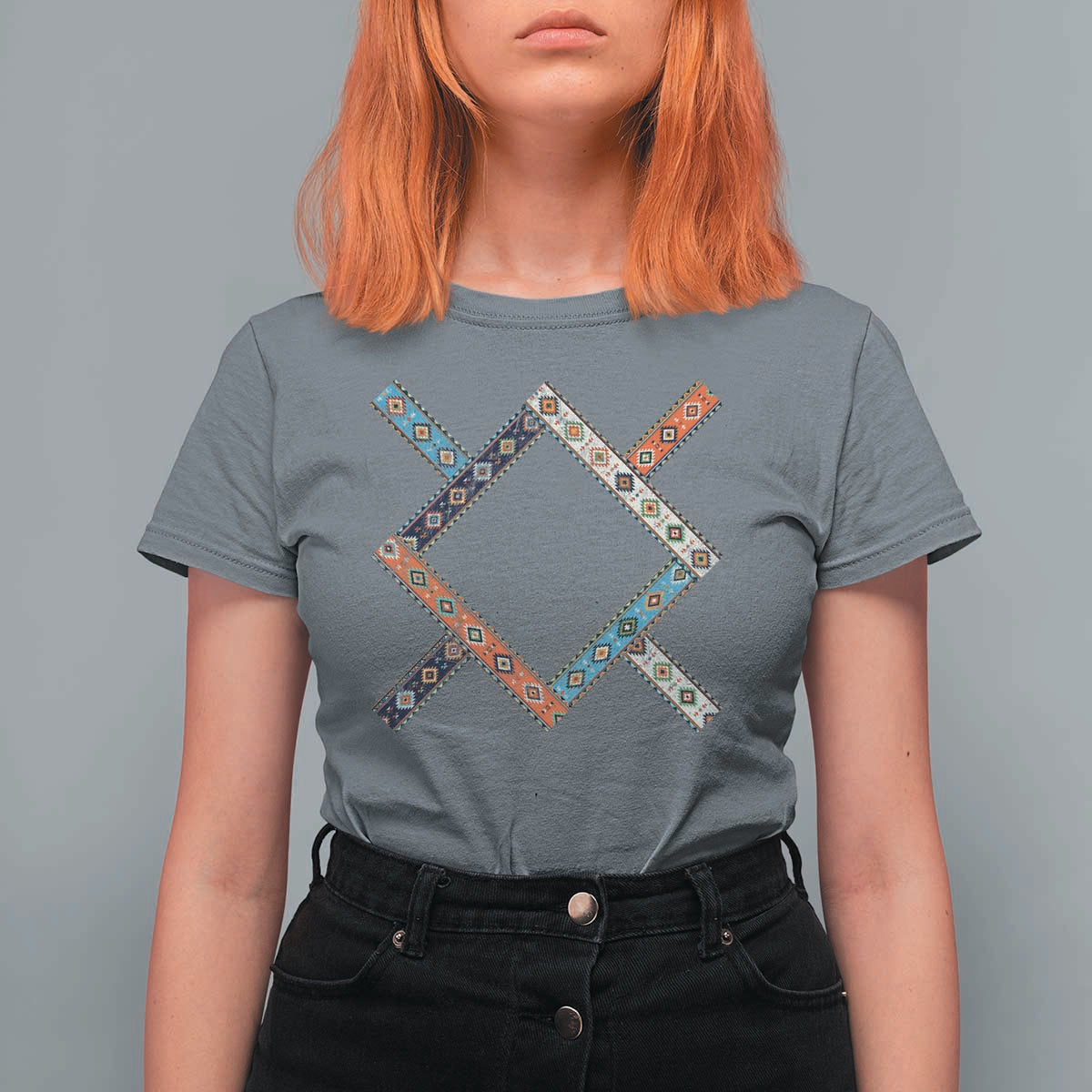 Northern Cheyenne Tribe Flag Montana Tribal Pattern T Shirt For Women