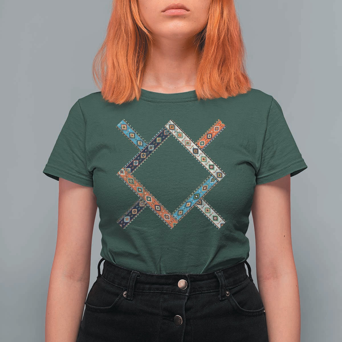 Northern Cheyenne Tribe Flag Montana Tribal Pattern T Shirt For Women