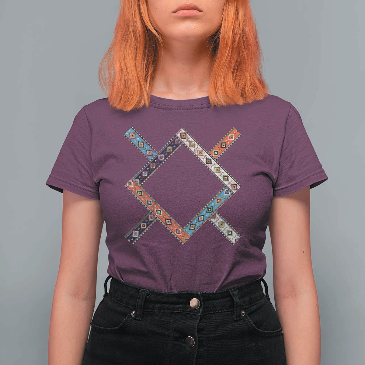 Northern Cheyenne Tribe Flag Montana Tribal Pattern T Shirt For Women