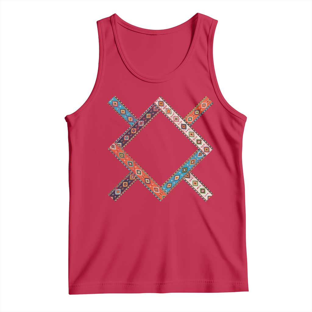 Northern Cheyenne Tribe Flag Montana Tribal Pattern Tank Top
