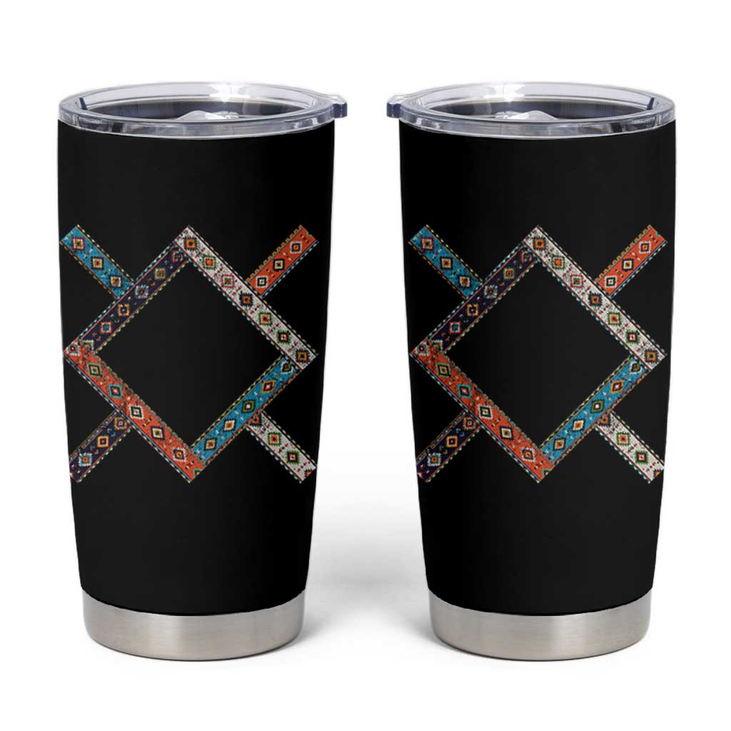 Northern Cheyenne Tribe Flag Montana Tribal Pattern Tumbler Cup