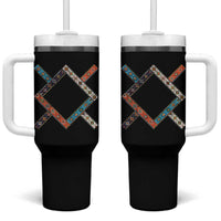 Northern Cheyenne Tribe Flag Montana Tribal Pattern Tumbler With Handle