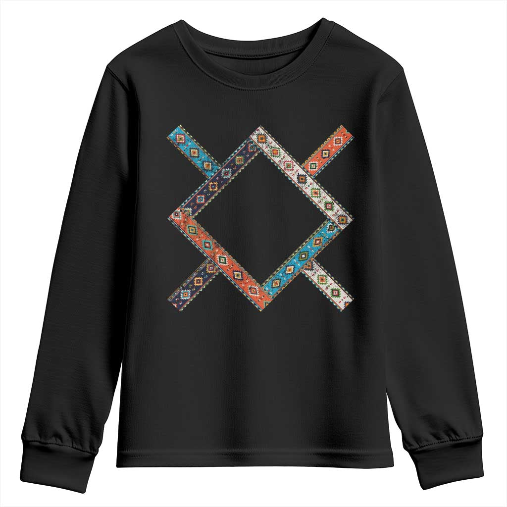 Northern Cheyenne Tribe Flag Montana Tribal Pattern Youth Sweatshirt