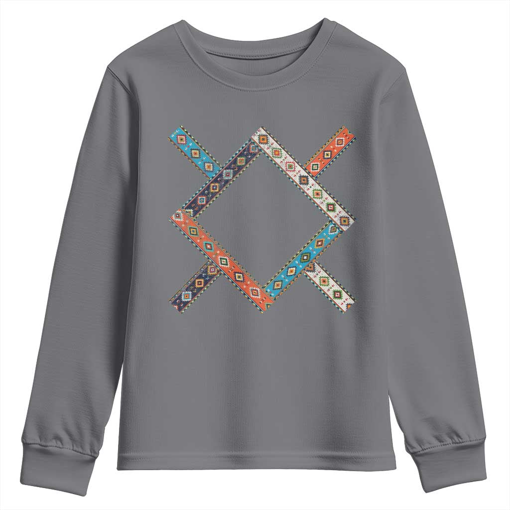 Northern Cheyenne Tribe Flag Montana Tribal Pattern Youth Sweatshirt
