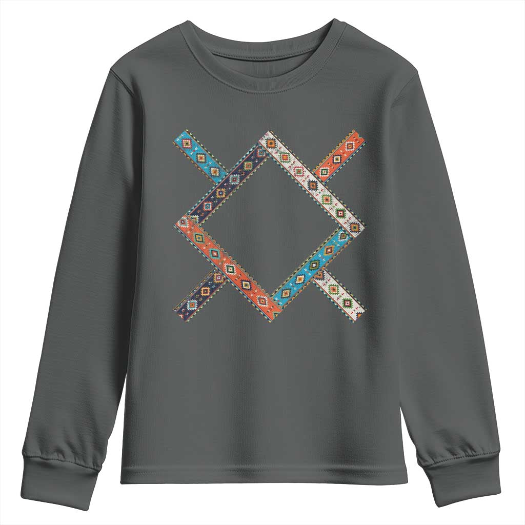 Northern Cheyenne Tribe Flag Montana Tribal Pattern Youth Sweatshirt