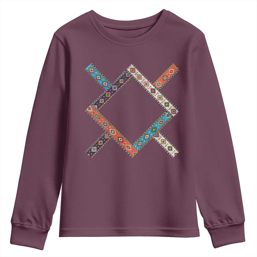 Northern Cheyenne Tribe Flag Montana Tribal Pattern Youth Sweatshirt