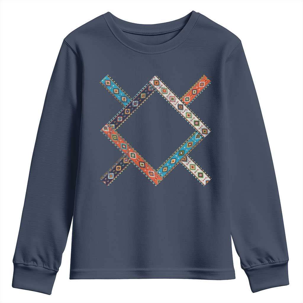 Northern Cheyenne Tribe Flag Montana Tribal Pattern Youth Sweatshirt