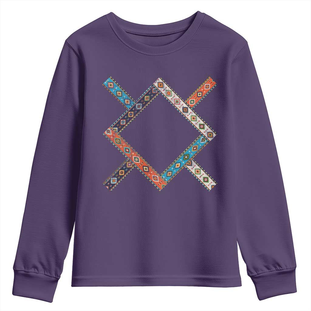 Northern Cheyenne Tribe Flag Montana Tribal Pattern Youth Sweatshirt