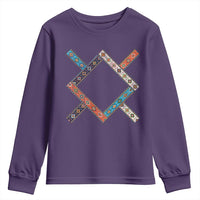 Northern Cheyenne Tribe Flag Montana Tribal Pattern Youth Sweatshirt