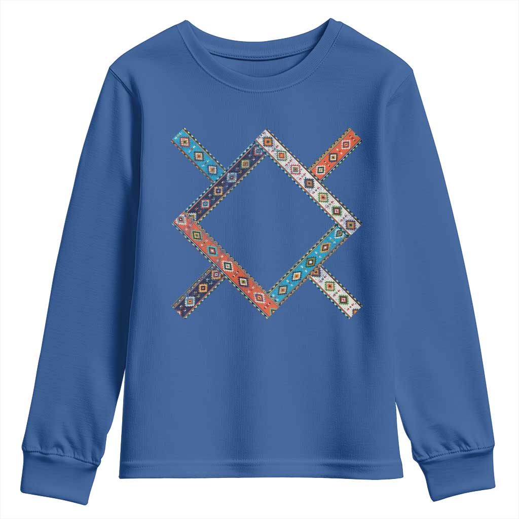 Northern Cheyenne Tribe Flag Montana Tribal Pattern Youth Sweatshirt