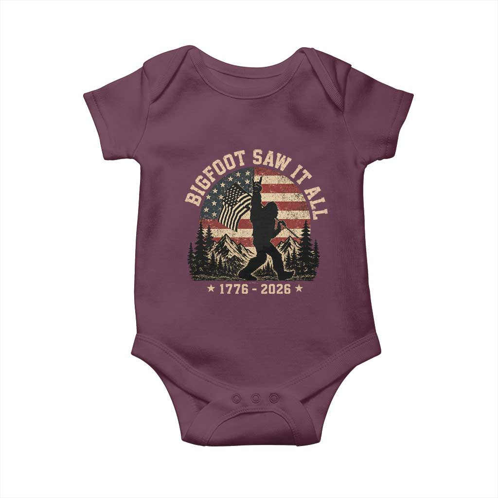 Bigfoot Saw It All 250 Years 1776 2026 4th of July Baby Onesie