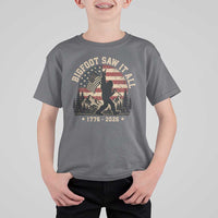 Bigfoot Saw It All 250 Years 1776 2026 4th of July T Shirt For Kid