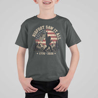 Bigfoot Saw It All 250 Years 1776 2026 4th of July T Shirt For Kid