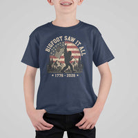 Bigfoot Saw It All 250 Years 1776 2026 4th of July T Shirt For Kid