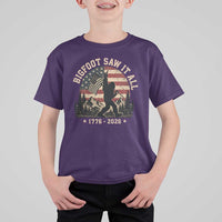 Bigfoot Saw It All 250 Years 1776 2026 4th of July T Shirt For Kid