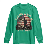Bigfoot Saw It All 250 Years 1776 2026 4th of July Long Sleeve Shirt