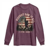 Bigfoot Saw It All 250 Years 1776 2026 4th of July Long Sleeve Shirt