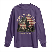 Bigfoot Saw It All 250 Years 1776 2026 4th of July Long Sleeve Shirt