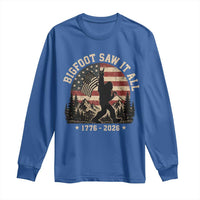 Bigfoot Saw It All 250 Years 1776 2026 4th of July Long Sleeve Shirt