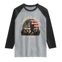 Bigfoot Saw It All 250 Years 1776 2026 4th of July Raglan Shirt