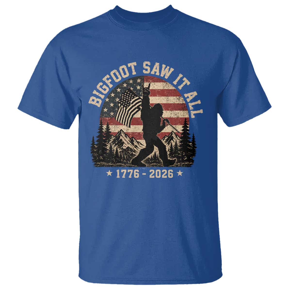 Bigfoot Saw It All 250 Years 1776 2026 4th of July T Shirt
