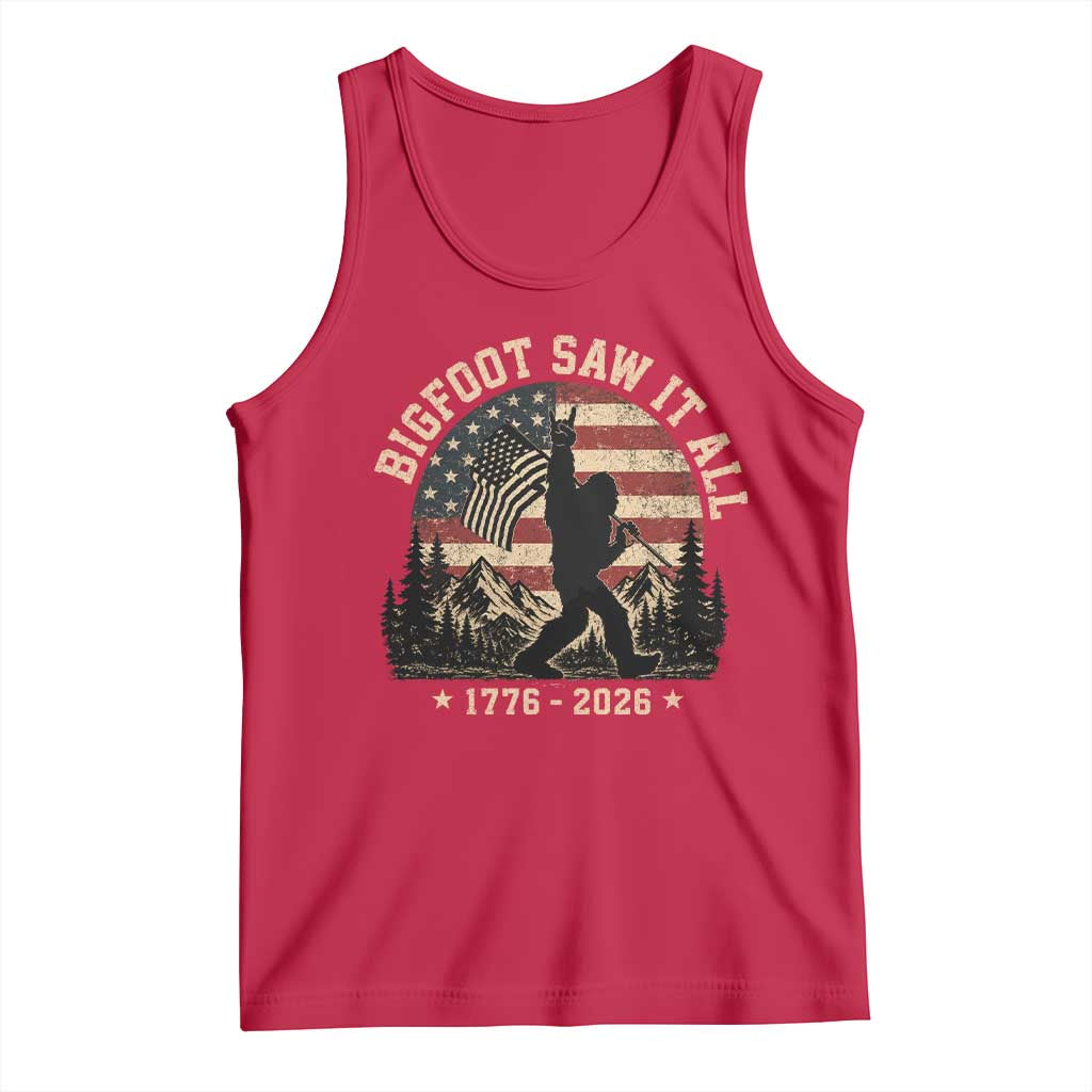 Bigfoot Saw It All 250 Years 1776 2026 4th of July Tank Top