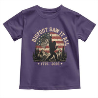 Bigfoot Saw It All 250 Years 1776 2026 4th of July Toddler T Shirt