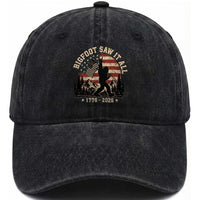 Bigfoot Saw It All 250 Years 1776 2026 4th of July Washed Cotton Baseball Cap