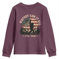 Bigfoot Saw It All 250 Years 1776 2026 4th of July Youth Sweatshirt
