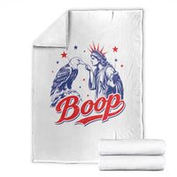 Boop Statue of Liberty and Eagle 4th of July Throw Blanket